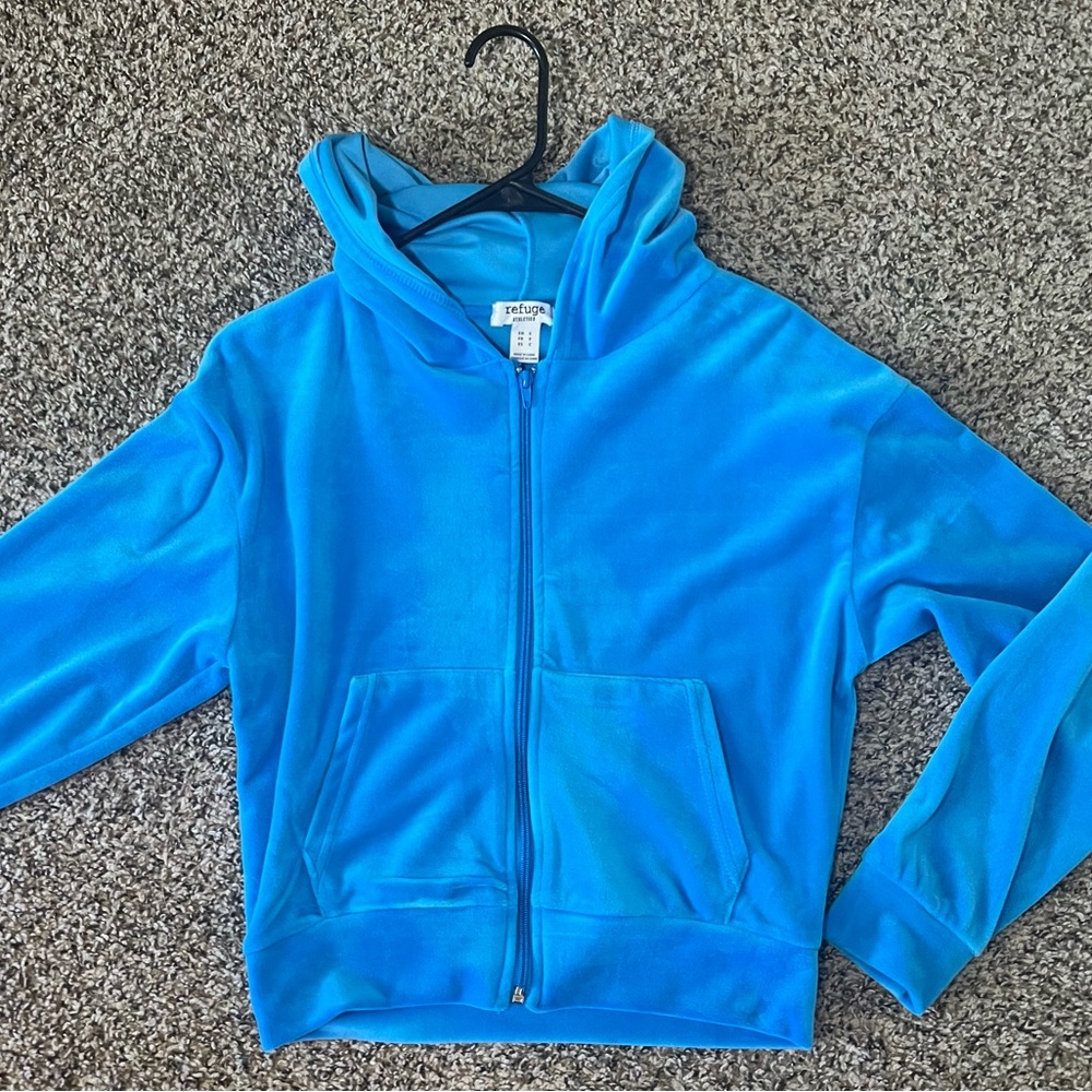 Blue Velvet Zip Up